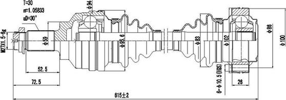 Dynamatrix DDS205021 - Приводной вал autospares.lv