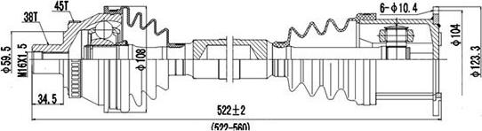 Dynamatrix DDS203052 - Приводной вал autospares.lv