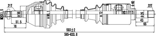 Dynamatrix DDS210040 - Приводной вал autospares.lv