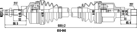 Dynamatrix DDS210043 - Приводной вал autospares.lv