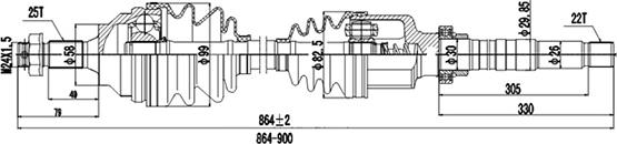 Dynamatrix DDS210015 - Приводной вал autospares.lv