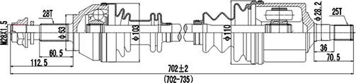 Dynamatrix DDS210034 - Приводной вал autospares.lv