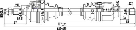 Dynamatrix DDS210030 - Приводной вал autospares.lv