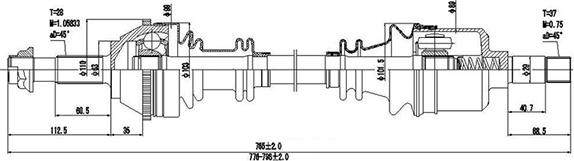 Dynamatrix DDS210037 - Приводной вал autospares.lv