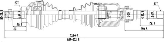 Dynamatrix DDS210155 - Приводной вал autospares.lv