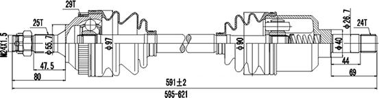 Dynamatrix DDS210128 - Приводной вал autospares.lv