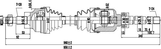 Dynamatrix DDS210265 - Приводной вал autospares.lv