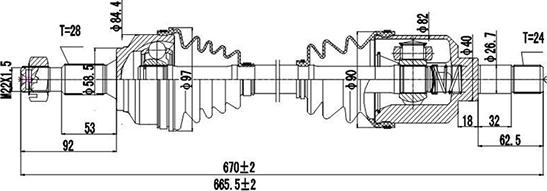 Dynamatrix DDS210266 - Приводной вал autospares.lv