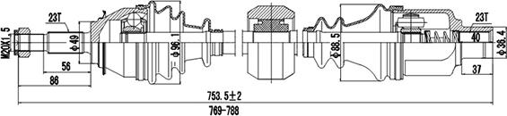 Dynamatrix DDS211014 - Приводной вал autospares.lv