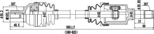 Dynamatrix DDS218327 - Приводной вал autospares.lv