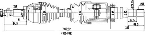 Dynamatrix DDS218264 - Приводной вал autospares.lv