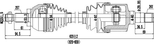 Dynamatrix DDS218263 - Приводной вал autospares.lv