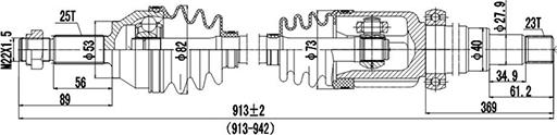 Dynamatrix DDS218217 - Приводной вал autospares.lv