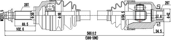 Dynamatrix DDS227064 - Приводной вал autospares.lv