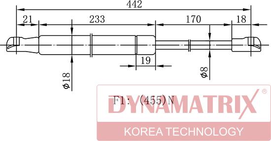 Dynamatrix DGS015488 - Газовая пружина, упор autospares.lv