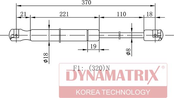 Dynamatrix DGS034249 - Газовая пружина, упор autospares.lv