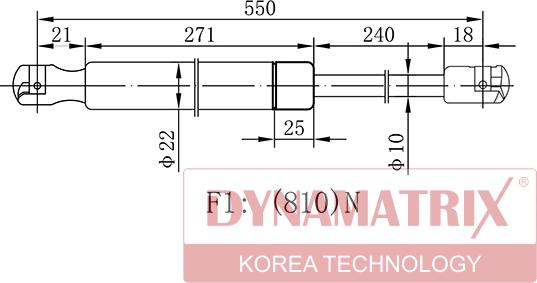Dynamatrix DGS1975BU - Газовая пружина, упор autospares.lv