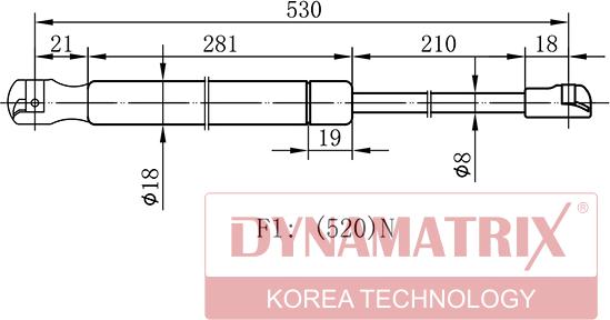 Dynamatrix DGS1036VW - Газовая пружина, упор autospares.lv