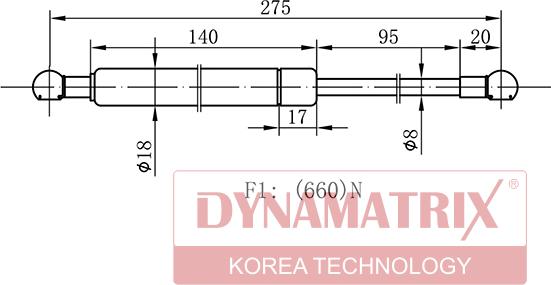 Dynamatrix DGS1396BS - Газовая пружина, упор autospares.lv