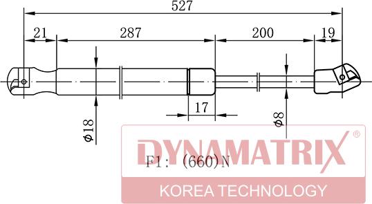 Dynamatrix DGS1297QU - Газовая пружина, упор autospares.lv