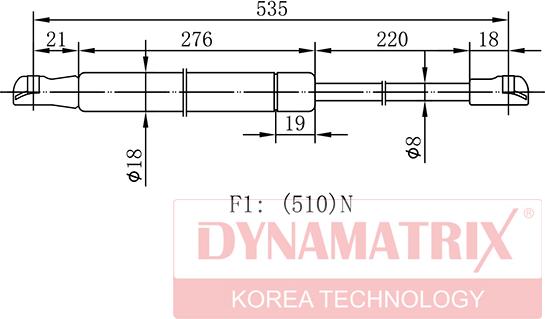 Dynamatrix DGS7098VJ - Газовая пружина, упор autospares.lv