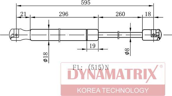 Dynamatrix DGS7755HB - Газовая пружина, упор autospares.lv