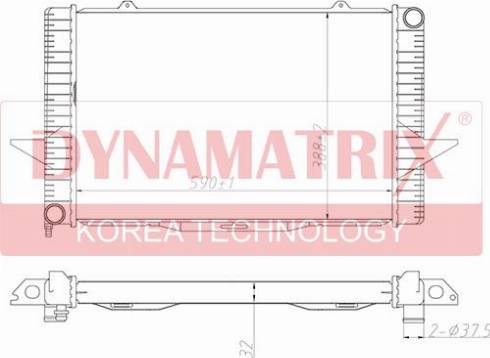 Dynamatrix DR65536A - Радиатор, охлаждение двигателя autospares.lv