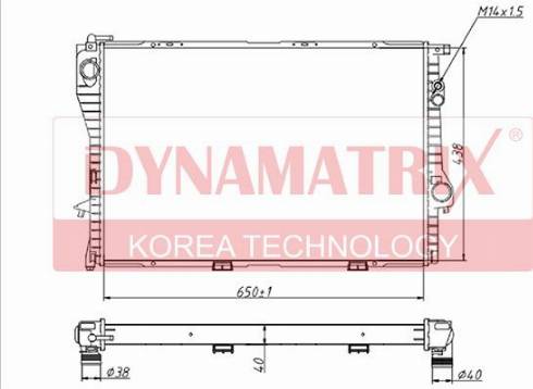 Dynamatrix DR60603A - Радиатор, охлаждение двигателя autospares.lv