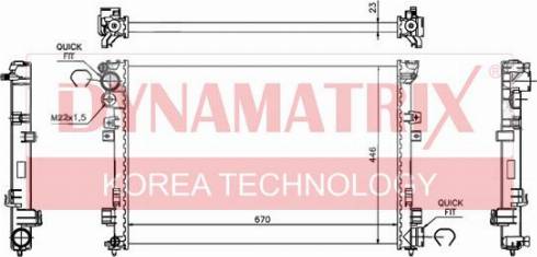 Dynamatrix DR61875A - Радиатор, охлаждение двигателя autospares.lv