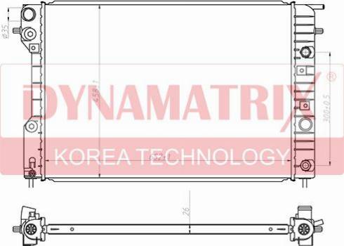 Dynamatrix DR63072A - Радиатор, охлаждение двигателя autospares.lv