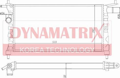 Dynamatrix DR632851 - Радиатор, охлаждение двигателя autospares.lv