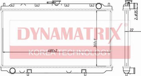 Dynamatrix DR62923A - Радиатор, охлаждение двигателя autospares.lv