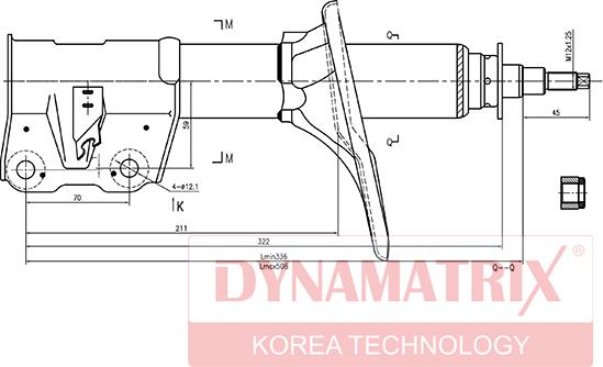 Dynamatrix DSA334308 - Амортизатор autospares.lv