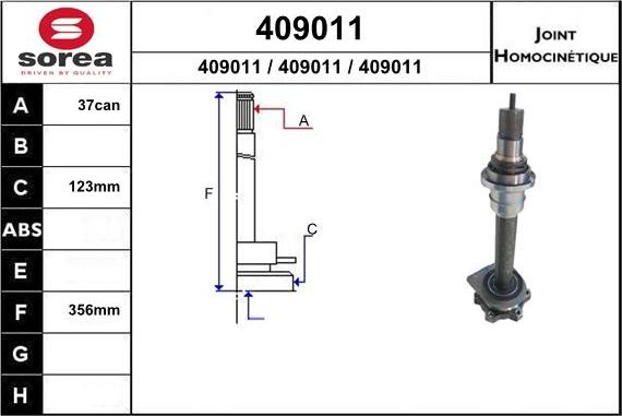 EAI 409011 - Шарнирный комплект, ШРУС, приводной вал autospares.lv