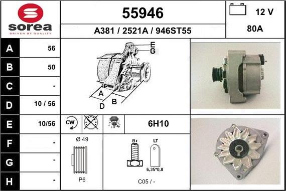 EAI 55946 - Генератор autospares.lv