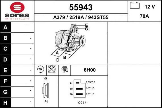 EAI 55943 - Генератор autospares.lv