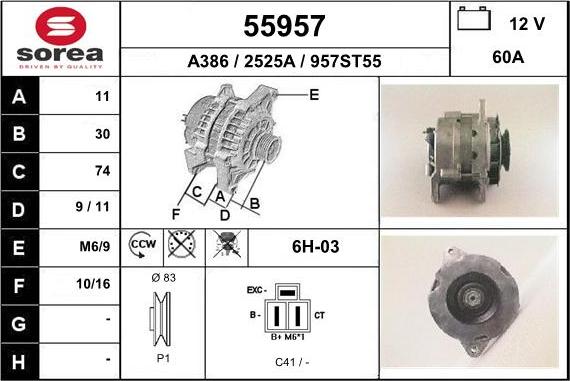 EAI 55957 - Генератор autospares.lv