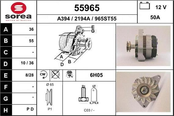 EAI 55965 - Генератор autospares.lv