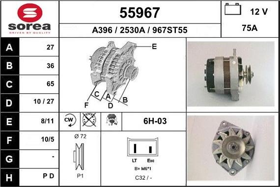 EAI 55967 - Генератор autospares.lv