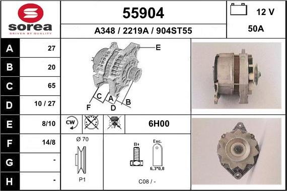 EAI 55904 - Генератор autospares.lv