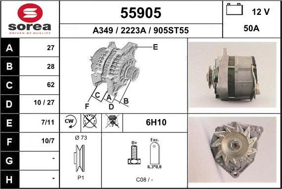 EAI 55905 - Генератор autospares.lv