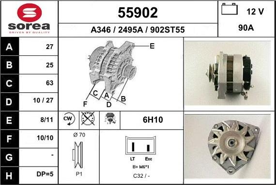 EAI 55902 - Генератор autospares.lv