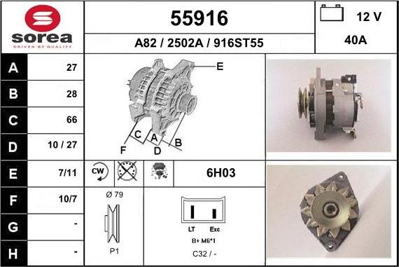 EAI 55916 - Генератор autospares.lv