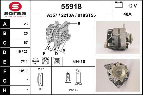 EAI 55918 - Генератор autospares.lv