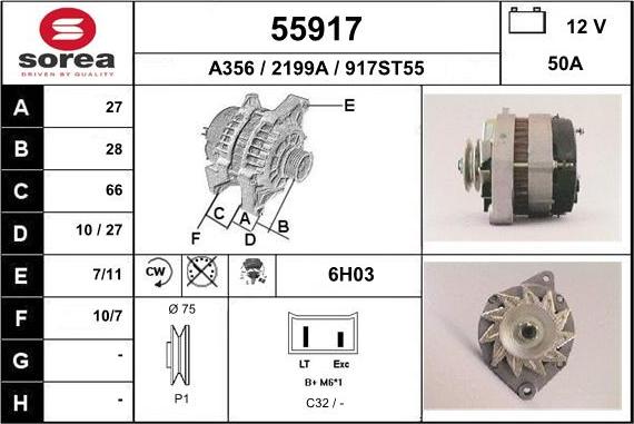 EAI 55917 - Генератор autospares.lv