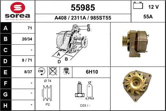 EAI 55985 - Генератор autospares.lv