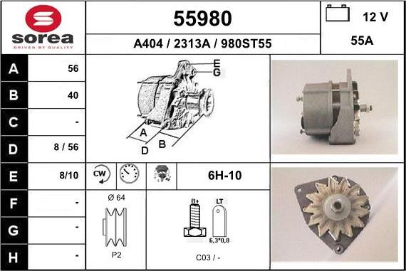 EAI 55980 - Генератор autospares.lv