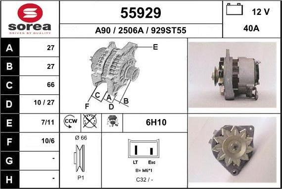 EAI 55929 - Генератор autospares.lv