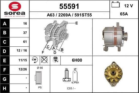 EAI 55591 - Генератор autospares.lv