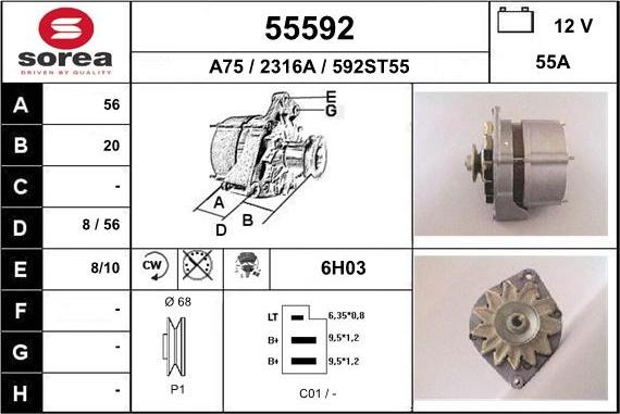 EAI 55592 - Генератор autospares.lv
